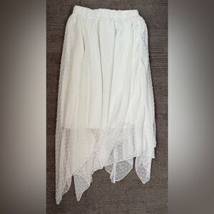 Whimsical White Asymmetrical Skirt